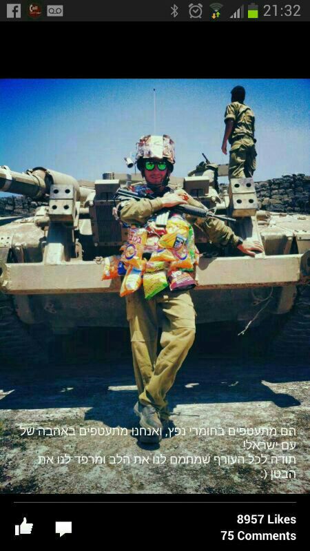 soldier with snacks