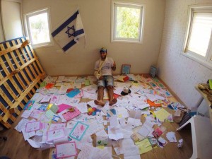 A wounded soldier had to clear the furniture from his room to provide space for all the supportive letters he received.