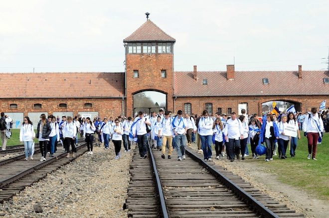 Marching from Auschwitz to Birkenau