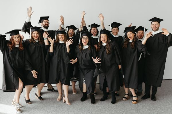 Group of graduates in caps and gowns